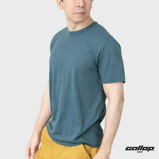 GALLOP : Mens Wear เสื้อยืดคอกลม ผ้าทอพิเศษ ECO Tees (Round-necked) รุ่น GT9141 สี Stone - ฟ้าอมเทา