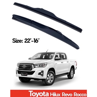 ที่ปัดน้ำฝน ใบปัดน้ำฝน ซิลิโคน ตรงรุ่น Toyota Revo Rocco 2018 ไซส์ 22-16 ยี่ห้อ CLASSIC กล่องขาวแท้