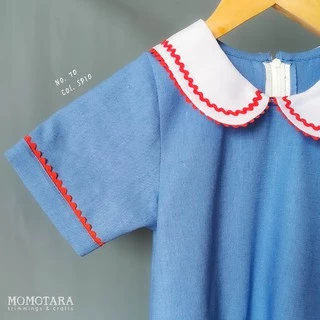 MOMOTARA No.70 (ชุดที่ 1) เทปถัก Braid ซิกแซก Ric Rac Braid ขนาด 0.8 CM ยาว 36 หลา เทป ริบบิ้น diy วัสดุตกแต่ง