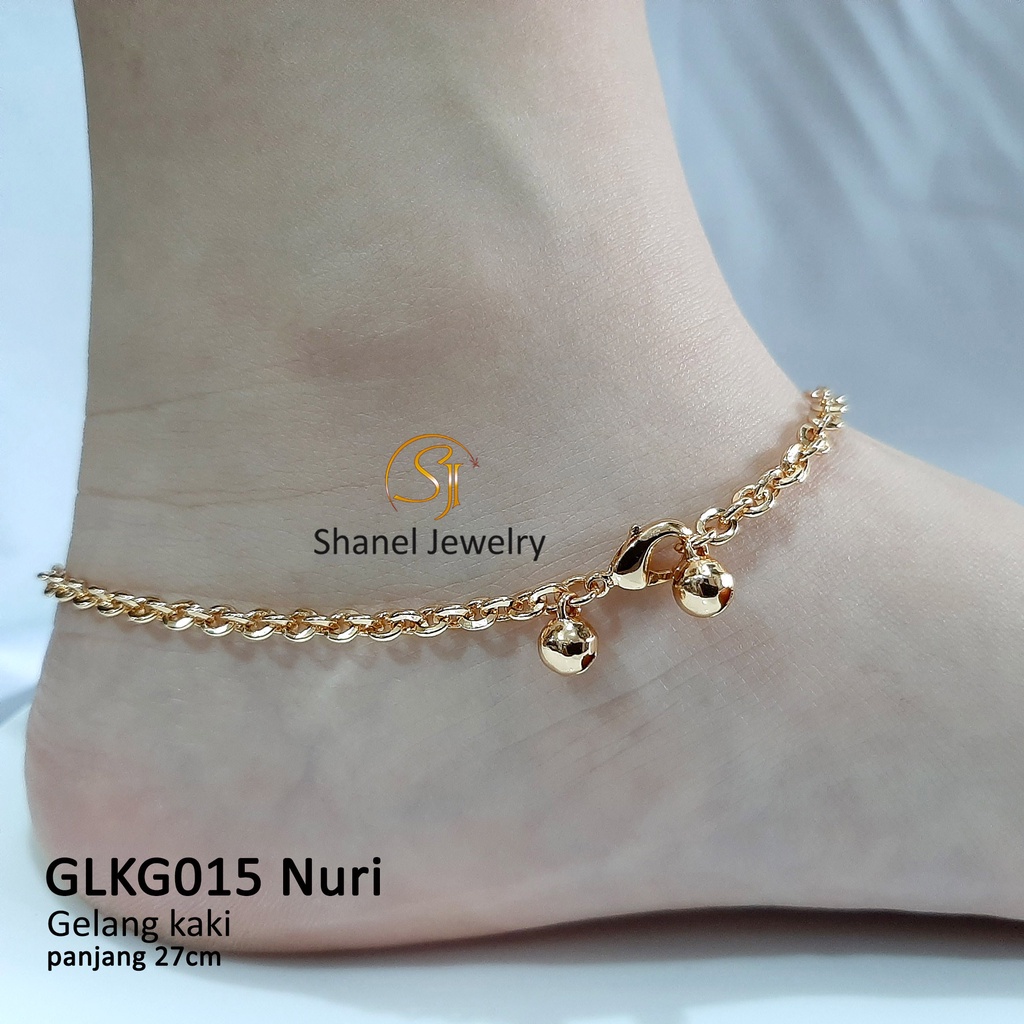 Anklets Plain Nuri Chain Anklets Simple Fashion เครื่องประดับแฟชั่นนําเข้าระดับพรีเมียม glkg015