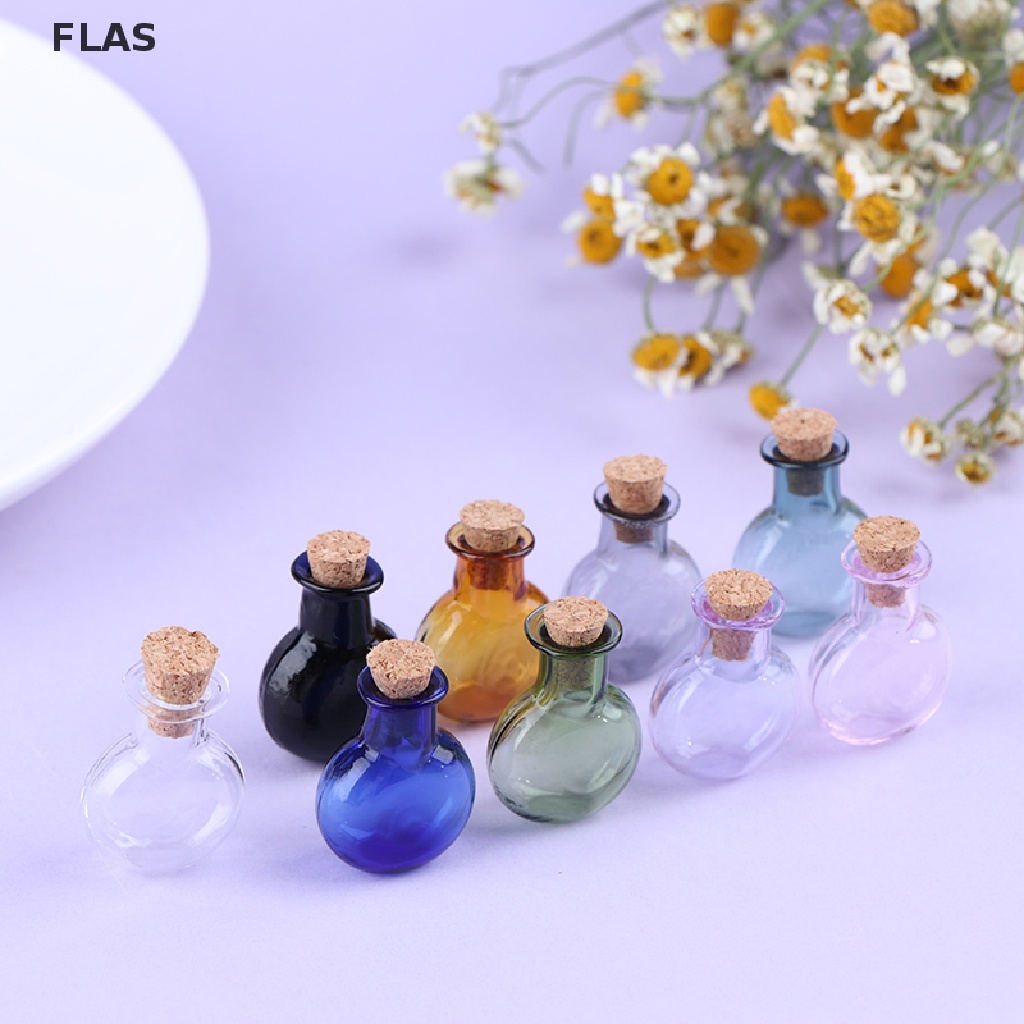 Fl 2pcs Mini Glass Color Bottle Wishing Bottle Tiny Jars Vials Mini Storage Bottle Th Flashfly