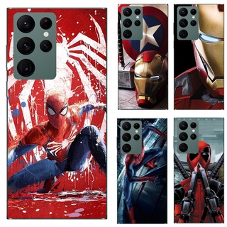 เคสโทรศัพท์ซิลิโคน TPU แบบนิ่ม ลายซุปเปอร์ฮีโร่ Marvel สําหรับ Samsung Galaxy S22 Ultra