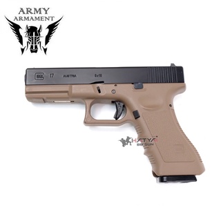 ARMY R17 GLOCK17 TAN GBB (B)กล๊อก 17 แถมอุปกรณ์พร้อมเล่นครบชุด