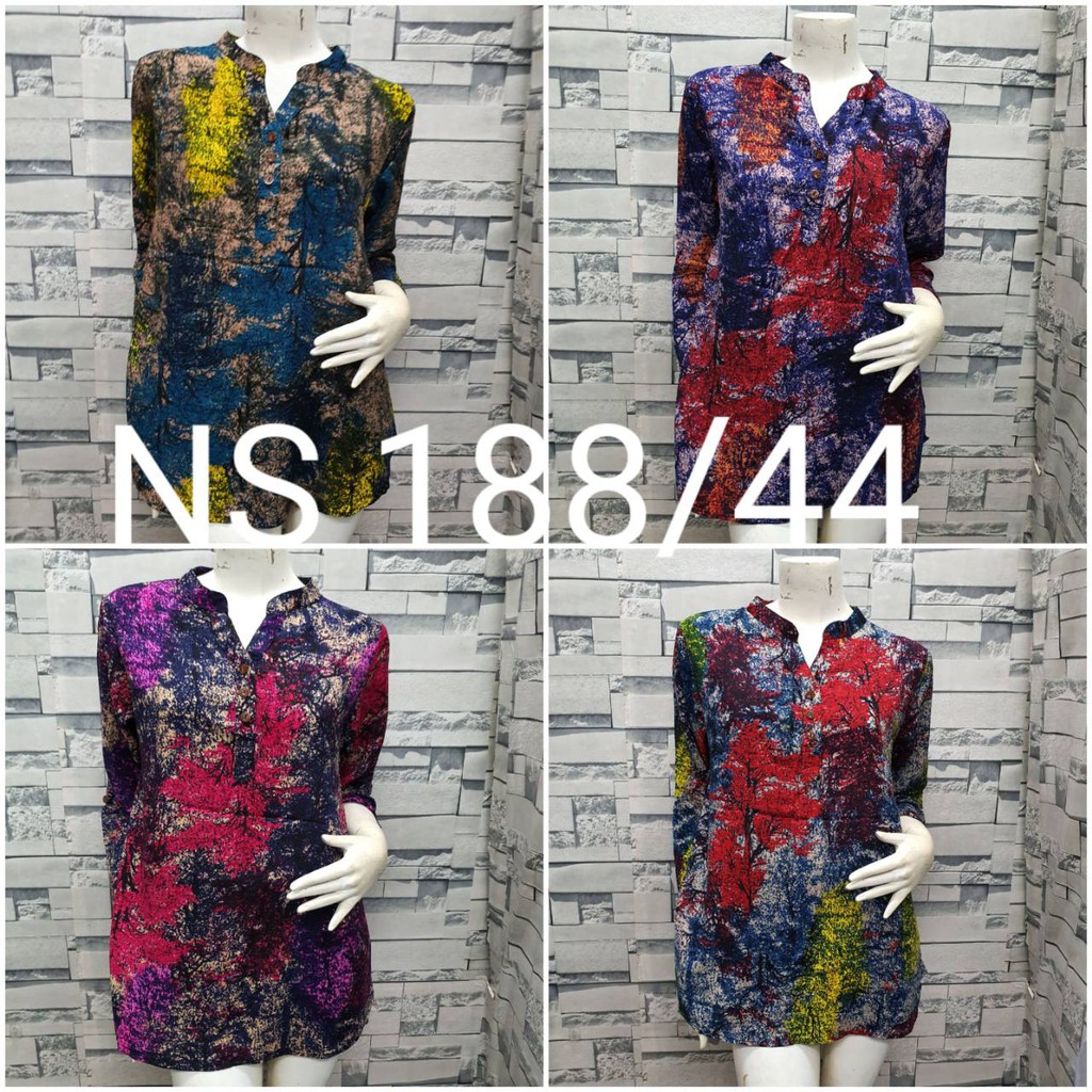 S.40/ S.44/ S.46 เสื้อสปันไซส์ใหญ่ แบรนด์ NANA SHOP เสื้อแขนยาว เนื้อผ้าสปัน ลายกราฟฟิก อก 40 นิ้ว อ