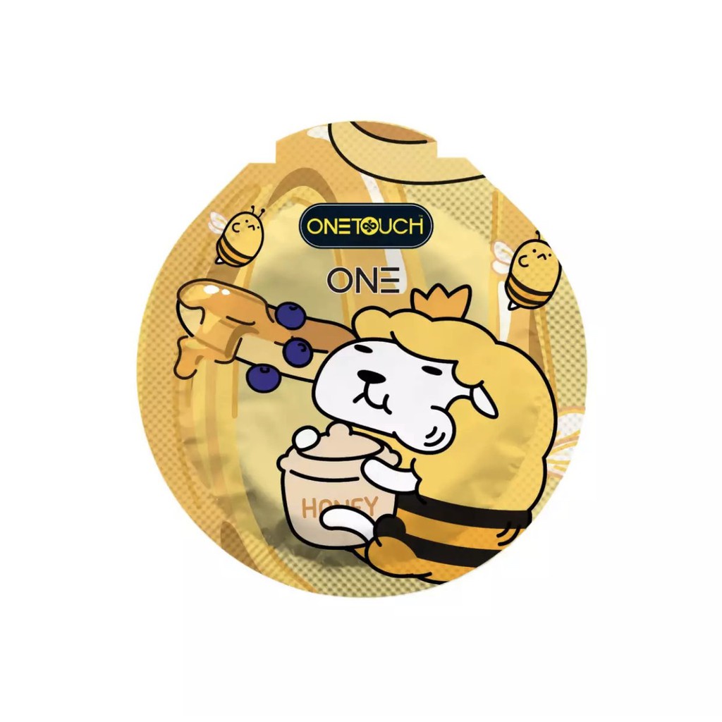 Okamoto ถุงยาง ถุงยางอนามัยวันทัช วัน ฮัลโหล ฮันนี่ (12ชิ้น) 1 กระปุก Onetouch One Hello Honey Condom