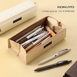 Kokuyo กระเป๋าดินสอผ้า สีพื้น มีซิป ขนาดใหญ่
