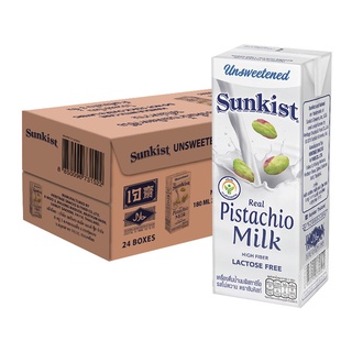 ซันคิสท์ นมพิสทาชิโอ รสไม่หวาน 180 มล. x 24 กล่อง ยกลัง Sunkist Pistachio Milk Unsweetened Flavor 180 ml x 24 Boxes