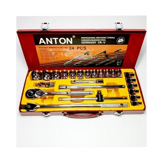 บล็อก ANTON 24 ชิ้น 6เหลื่ยม ชุดบล็อก ชุดเครื่องมือช่าง