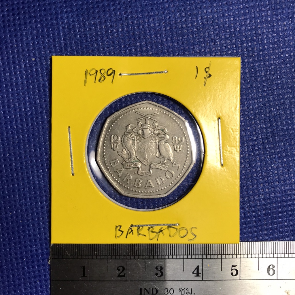 Special Lot No.60267 ปี1989 BARBADOS 1 $ เหรียญสะสม เหรียญต่างประเทศ เหรียญเก่า หายาก ราคาถูก