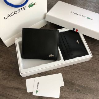 Set ของขวัญ กระเป๋าเงิน &amp; กระเป๋าใส่การ์ด ผู้ชาย Lacoste สีดำ แท้ สุดคุ้ม