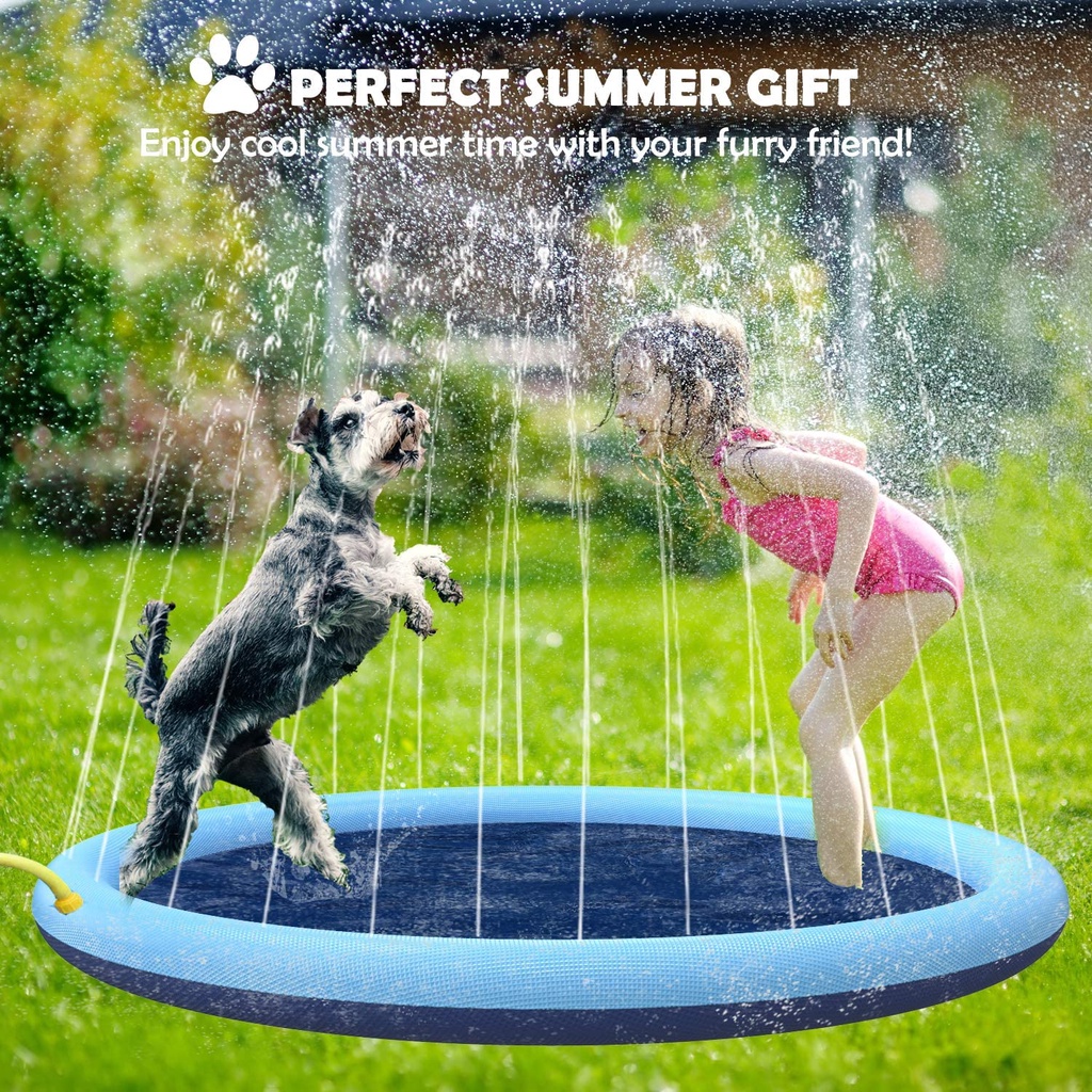 170170cm Pet Sprinkler Pad Play Cooling Mat Swimming Pool Inflatable ...