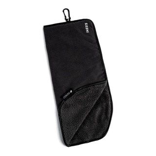 ผ้าเช็ดไม้กอล์ฟใช้ได้สองด้าน (สีดำ/ดำ) ผ้าเช็ดไม้กอล์ฟ INESIS TWO-SIDED GOLF TOWEL - BLACK/BLACK