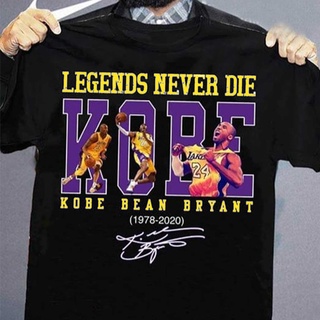 เสื้อยืดคอกลมเสื้อยืด พิมพ์ลาย Legends Never Die Kobe Bean Bryant Signature 1978-2020 สําหรับผู้ชาย ผู้หญิงผ้าฝ้ายแท้