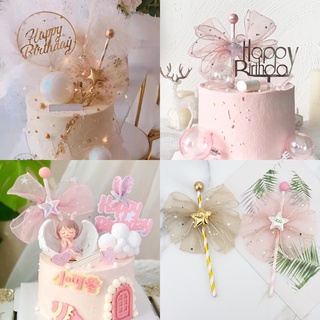 พร้อมส่ง🌈คฑานางฟ้าตกแต่งเค้กสำตล์เจ้าหญิง