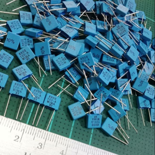 0.0068UF  100V (682=6.8NF)WIMA แท้-ใหม่ ขาห่าง5 มิล แพ็ค 50ตัว 200 บาท