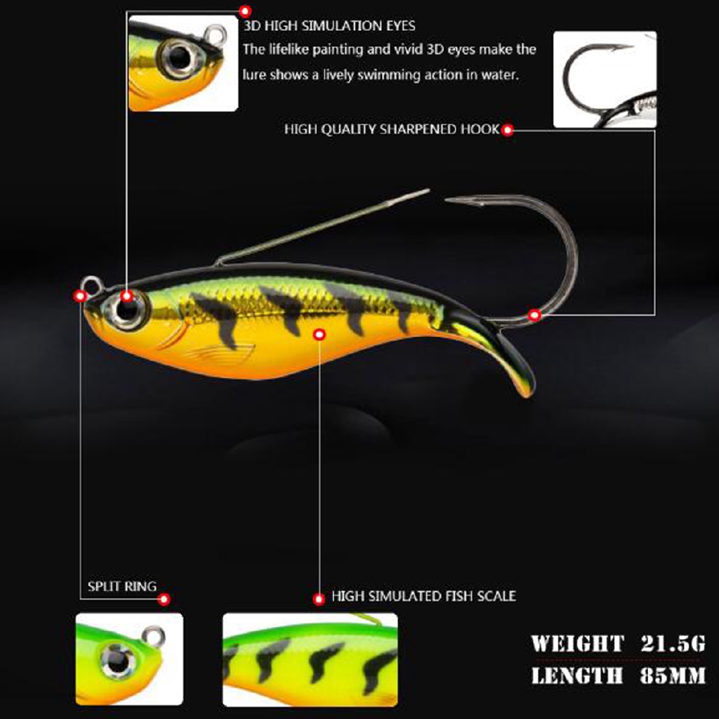Weedless Shad Lures Pike Perch Zander Bass Pollock Sea Fishing Tackle 8.5cm