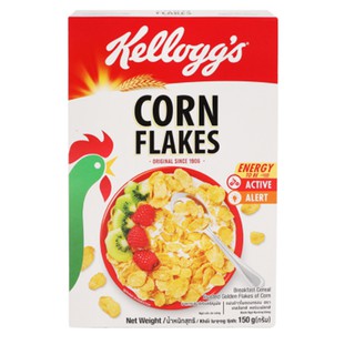 เคลล็อกส์ คอร์นเฟลกส์ อาหารเช้าซีเรียลแผ่นข้าวโพดอบกรอบ 150 ก.Kelloggs Corn Flakes Breakfast Cereal Corn Chips 150 g.