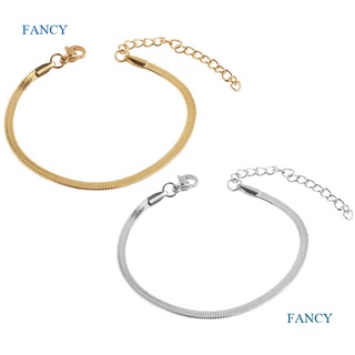 Fancy สร้อยข้อมือทอง 18K และสร้อยข้อเท้า ปรับได้ สําหรับผู้หญิง ผู้ชาย แพ้ง่าย