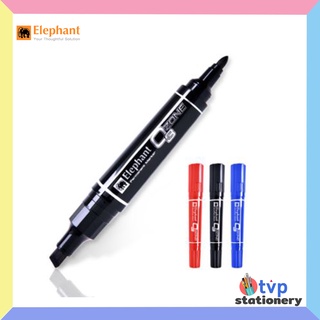 Elephant ปากกาเคมี 2 หัว ตราช้าง OZONE สีแดง/น้ำเงิน ( 1 ด้าม )