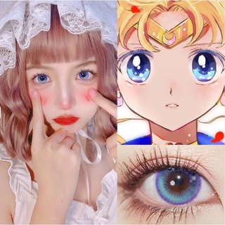 UYAAI only 1 pcs Comic Girl Tears คอนแทคเลนส์สีฟ้า รายปี Throw 14.5mm -0.75--8.00