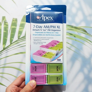 กล่องใส่ยา - อาหารเสริม 7-Day AM/PM XL Detach N Go Pill Organizer (Apex®) ตลับใส่ยา ใช้งานง่าย พกพาสะดวก