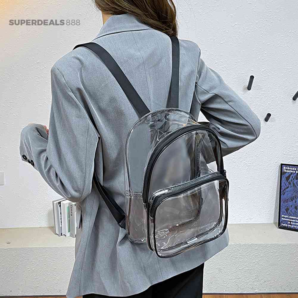 [SuperDeals888.th] กระเป๋าเป้สะพายหลัง PVC แบบใส กันน้ํา แบบพกพา #2