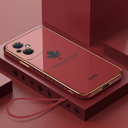เคส oppo reno 7z 5g A76 Reno7 A53 A9 2020 A5 2020 A54 เคสขอบตรง ใบเมเปิ้ล เคสนิ่ม FY