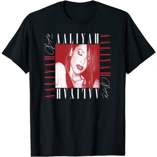 เสื้อยืดโอเวอร์ไซส์เสื้อยืด พิมพ์ลายโลโก้ Aaliyah SquaredS-3XL