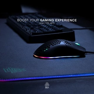 EGA TYPE MP3 แผ่นรองเมาส์ Mouse PAD พร้อมไฟ RGB EFFECT ไซส์ใหญ่ ใช้งานง่าย ลื่นไหลไม่มีสะดุด ของแท้รับประกัน 2 ปี