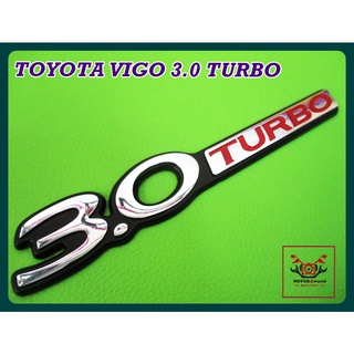 TOYOTA VIGO 3.0 TURBO LOGO BADGE EMBLEM "SILVER" "CHROME" size 19x3 cm. // โลโก้ 3.0 TURBO สีโครม พร้อมกาวติด สินค้าคุณภ