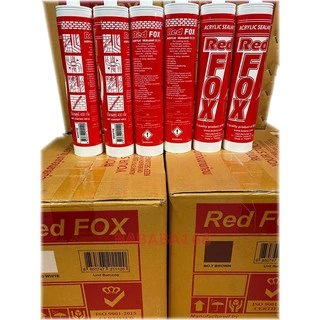 กาวอะคริลิค ซีแลนท์ แด๊ฟ acrylic sealant แบบสีขาว แด็ป red fox b211 ขนาด หลอดละ 430 กรัม จำนวน 20 หลอด(1 ลัง)redfox