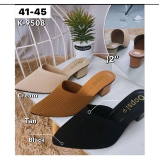 👠รองเท้าสลิปเปอร์เปิดส้น ผ้า Sz.41-45