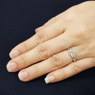Memorine Jewelry แหวนเงินแท้ 925 ฝังเพชรสวิส (CZ) : ONLR85