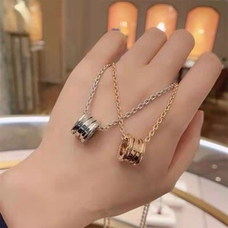 Bvlgari สร้อยคอโซ่ จี้แหวน 18K สีโรสโกลด์ หรูหรา สําหรับผู้ชาย ผู้หญิง G831