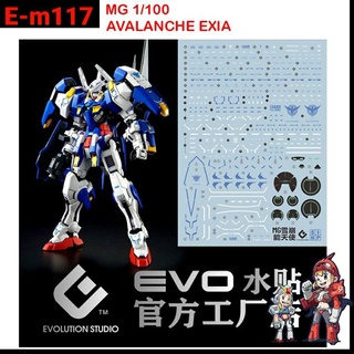 ดีคอลน้ำ [Evo] E-m117 AVALANCHE EXIA MG 1/100 WATER DECAL FLUORESCENT ดีคอลเรืองแสงในแสงแบลค์ไลค์ Em117 EM053/