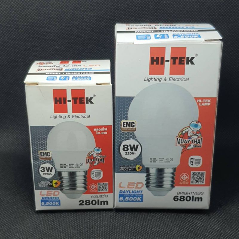 หลอดไฟ LED bulb 220V 3W,5W,8W,16W,20W E27 มีม.อ.ก. Hi-Tek