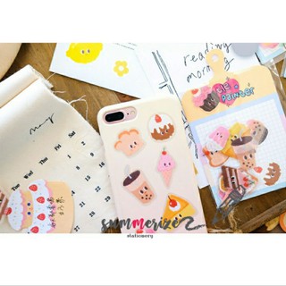 สติ๊กเกอร์ กันน้ำ ติด เคสมือถือ ลายไอติม เค้ก หมี เลม่อน เชอรี่ sticker diy น่ารักๆ