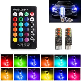 t 10 6 smd 5050 rgb led ชุดหลอดไฟรถยนต์พร้อมรีโมท 12v