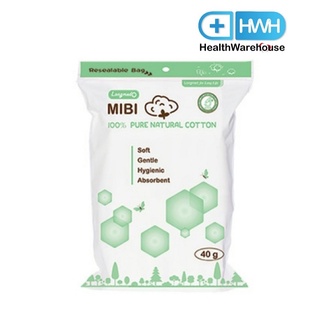 MIBI Cotton Ball มิบิ สำลีก้อน 40 g ตราลองเมด ฝ้ายบริสุทธิ์ 100%