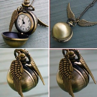 สร้อยคอห้อยจี้ลูกบอลควิดดิชแบบมีปีกจากเรื่อง Harry Potter ด้านในเป็นนาฬิกา