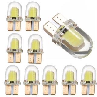 หลอดไฟ led t 10 194 168 w 5 w cob 4 smd silica แสงสีขาว 10 ชิ้นสําหรับป้ายทะเบียนรถยนต์