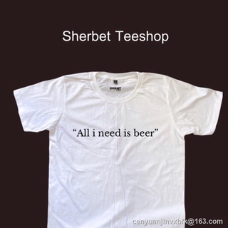 Morning เสื้อยืด all i need is beer *☺︎︎|sherbet.teeshop oversize SML