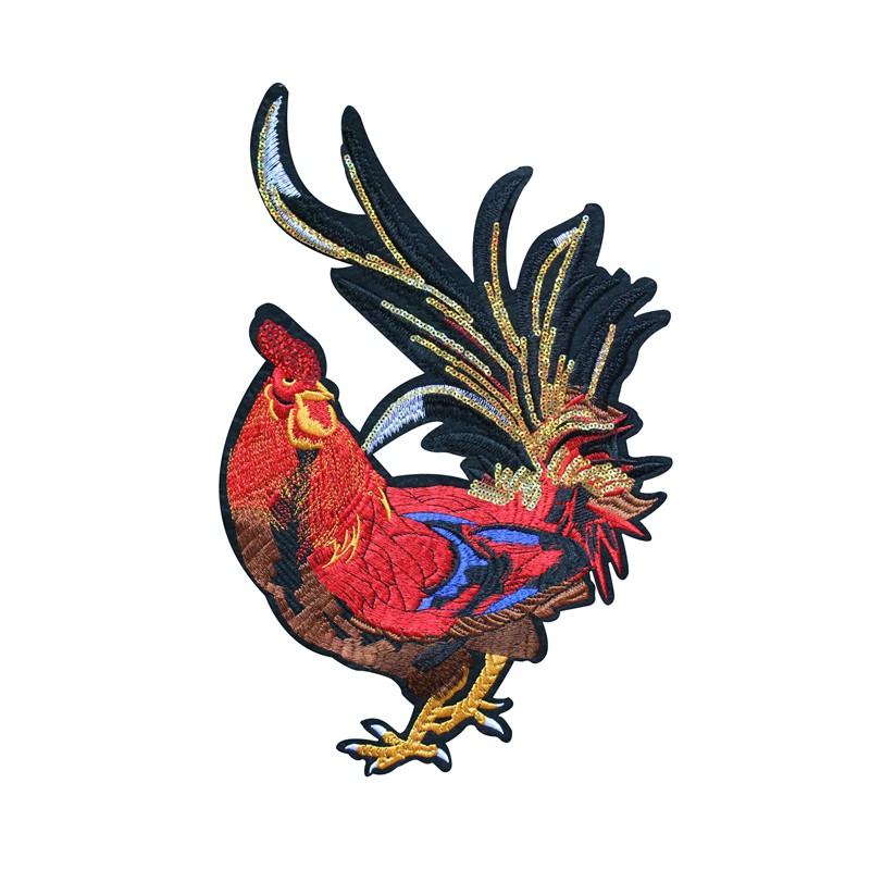 Trendy embroidery rooster patch patch patch fashion large sweater patch ...