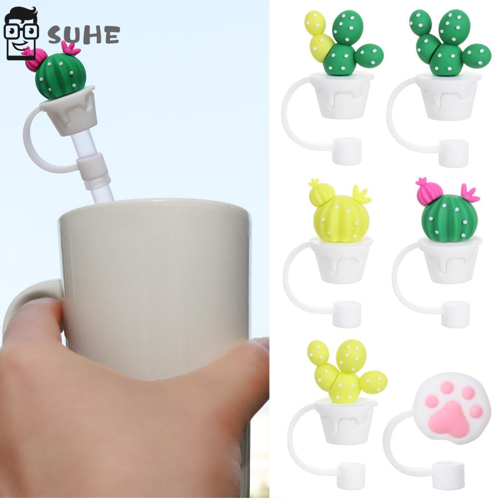 Straw Covers Cap Cute 2 Pcs Silicone Straw Tips Cover Reusable Drinking Straw Tips Lids Adorable Straw Plugs (Yellow Duck)