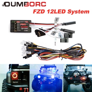 Dumborc ระบบไฟ LED 12 ดวง พร้อมตัวควบคุม ESC 10A สําหรับรถบรรทุกบังคับ 1/10 1/8 HSP TAMIYA CC01 4WD Axial SCX10