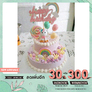 เซ็ตแต่ง เค้กวันเกิดม้ายูนิคอรน์ cake unicorn พร้อมใช้งานวางตกแต่งบนเค้กตกแต่งบนเค้กปอนด์