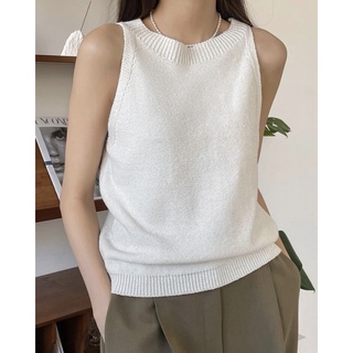 (preorder) #Shein #เสื้อกล้าม สีครีม #มินิมอล ✅ DAZY/ Solid Ribbed Knit Tank Top #น่ารัก #สวย