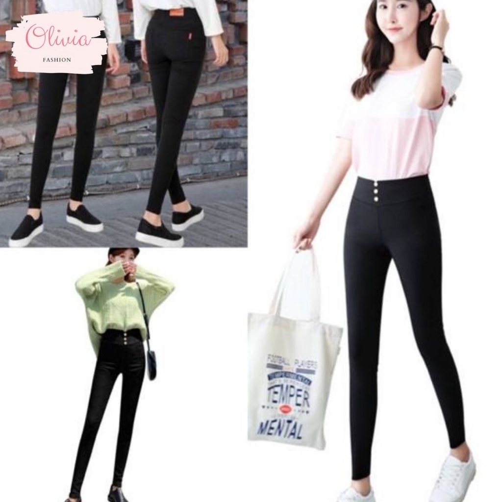 🍓Olivia🍓 กางเกงสกินนี่ ผ้านิ่มยืด เก็บทรง ราคาถูกที่สุดพร้อมส่ง #1050
