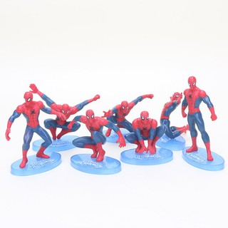 7pcs/set Red Spiderman action figures toy versions for kids Superhero spider man Figurines Collectible