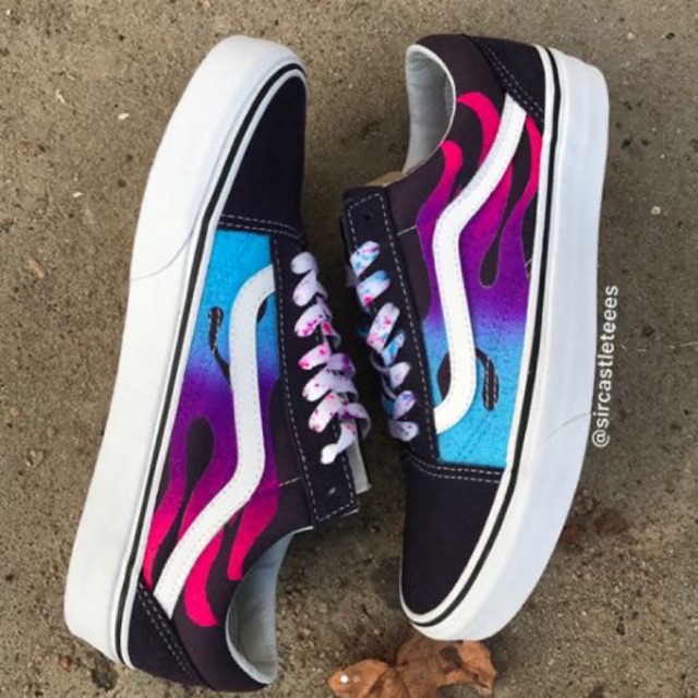 vans old skool flame blue